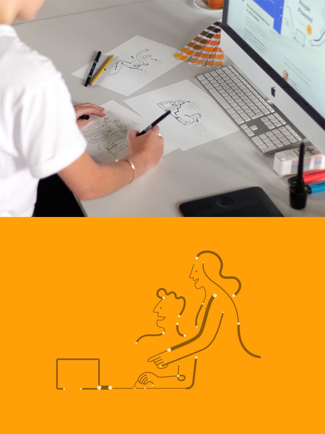 We added a human element through illustration and animation