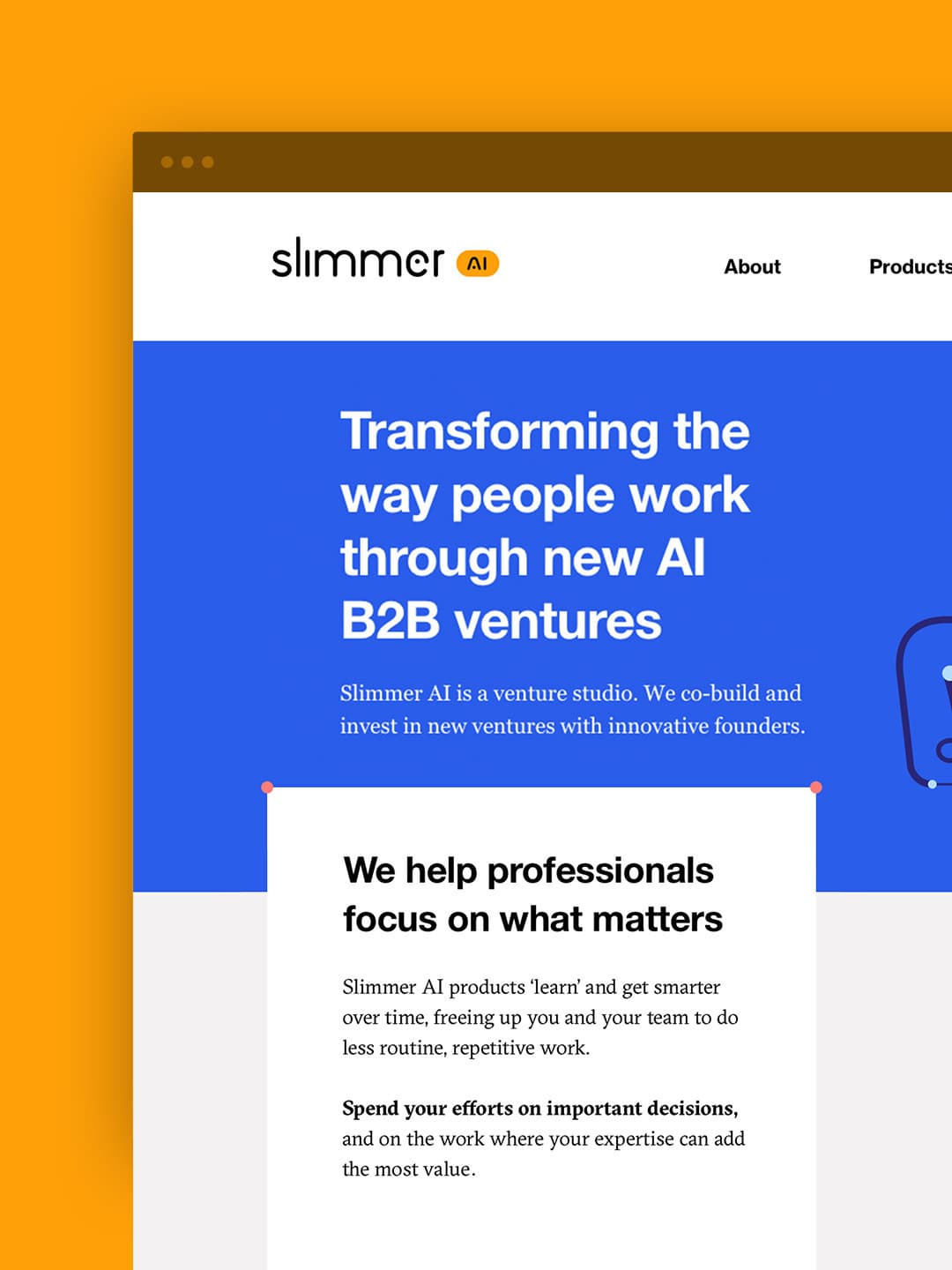 The clear Slimmer website was designed and developed in-house
