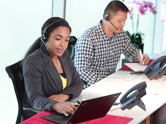 people working in a call centre