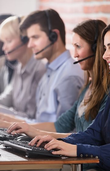 people working in a call centre