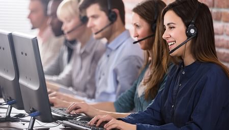people working in a call centre