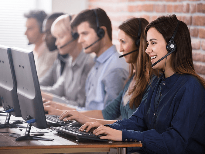 people working in a call centre