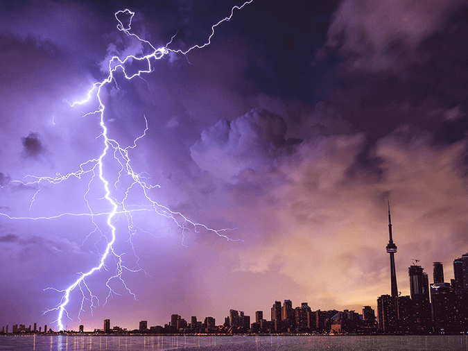 lightning bolt hitting toronto