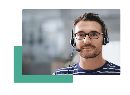 man with headset and glasses