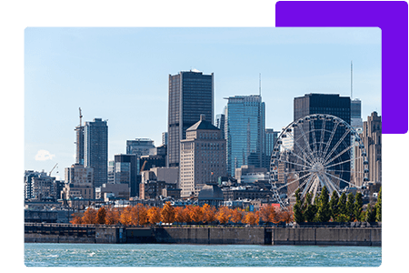 Cityscape of Quebec beside water - net2phone Canada - Business VoIP Phone System