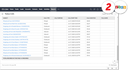 Screenshot of net2phone Canada Zoho integration - Business VoIP Phone System