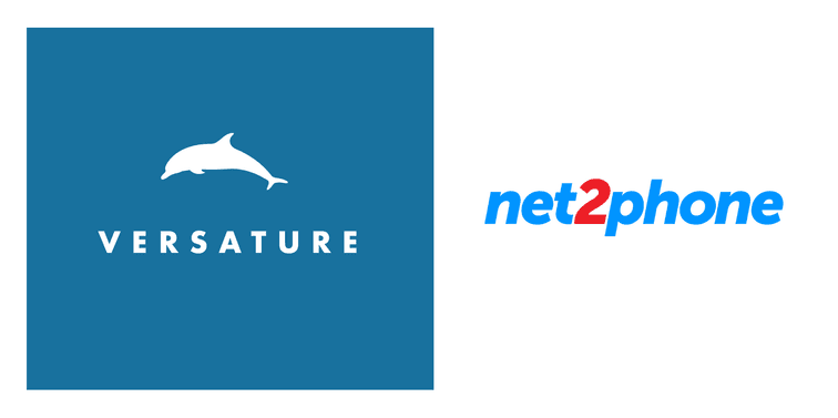 versature logo beside net2phone logo