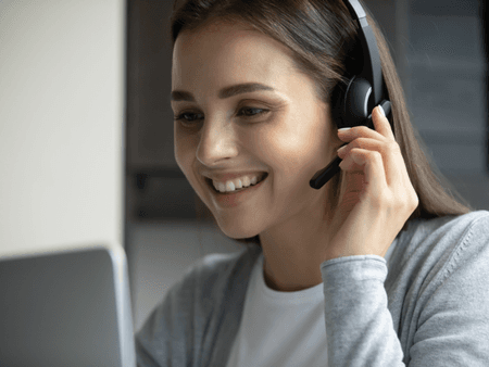 Woman on headset