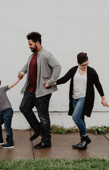 Family holding hands