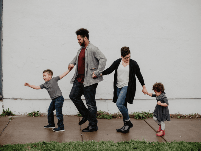 Family holding hands