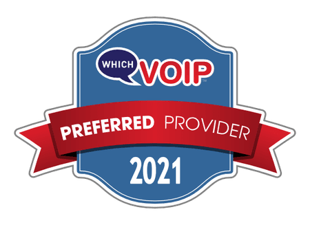 Award banner for which VoIP preferred provider 2021