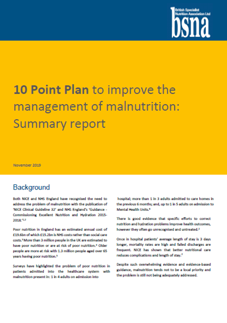 10 Point Plan to improve the management of malnutrition: Summary report