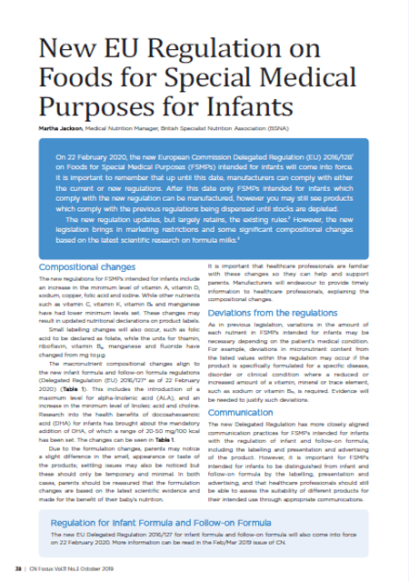 New EU Regulation on FSMPs for infants