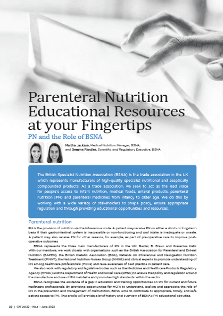 Parenteral Nutrition Educational Resources at your Fingertips