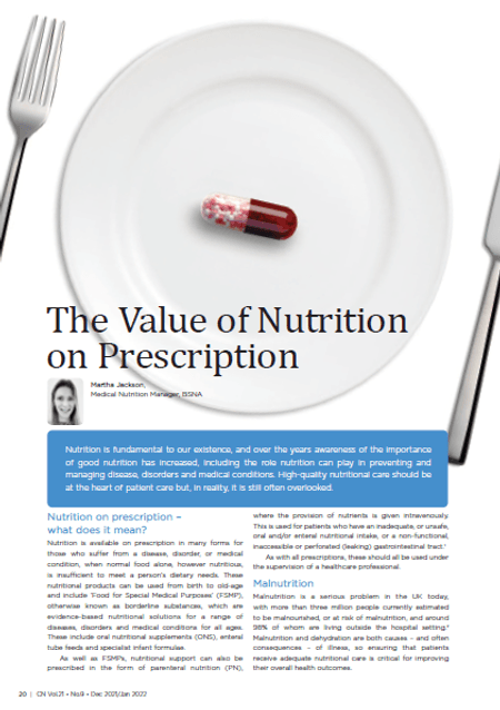 The Value of Nutrition on Prescription