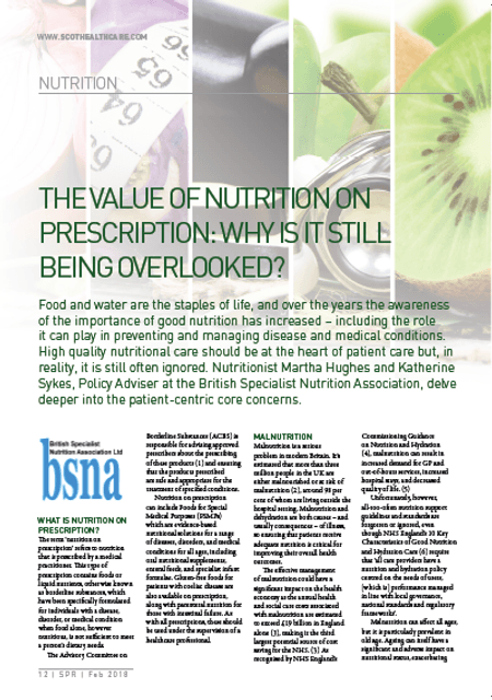 The value of nutrition on prescription: Why is it still being overlooked?