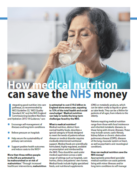 How medical nutrition can save the NHS money