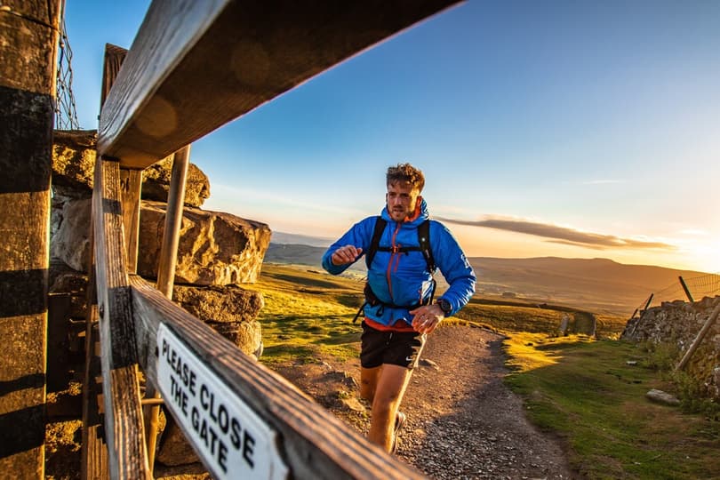 Man running in the country side