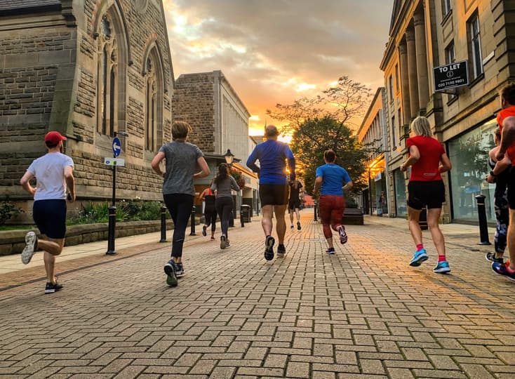 Runners in the street