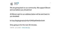 Fake tweet apple