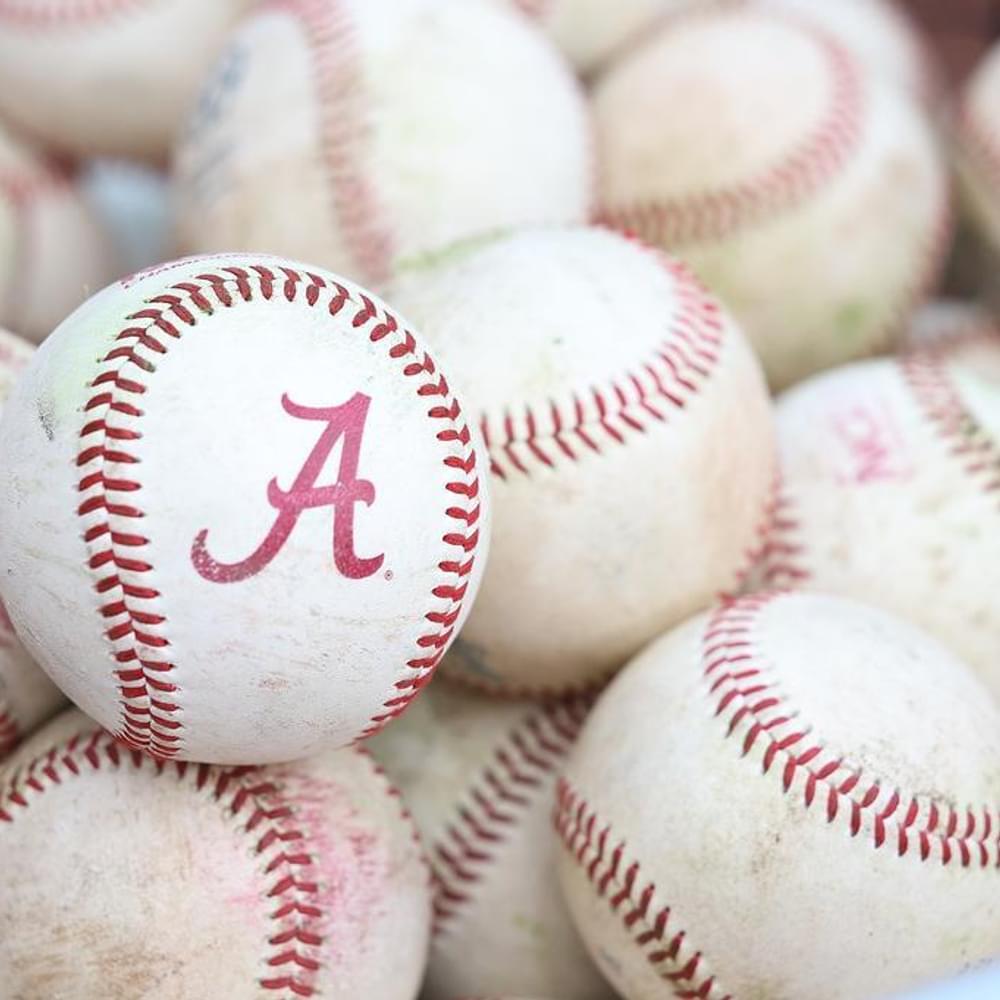Practice balls rest in a bin against Auburn at Sewell-Thomas Stadium in Tuscaloosa, AL on Friday, Apr 14, 2023. Alabama News