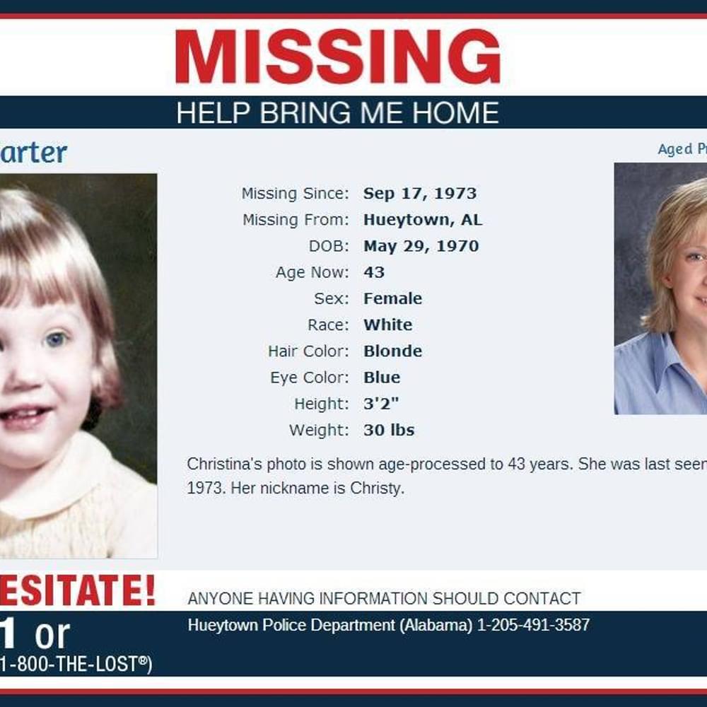 Christina Carter Missing poster Alabama News