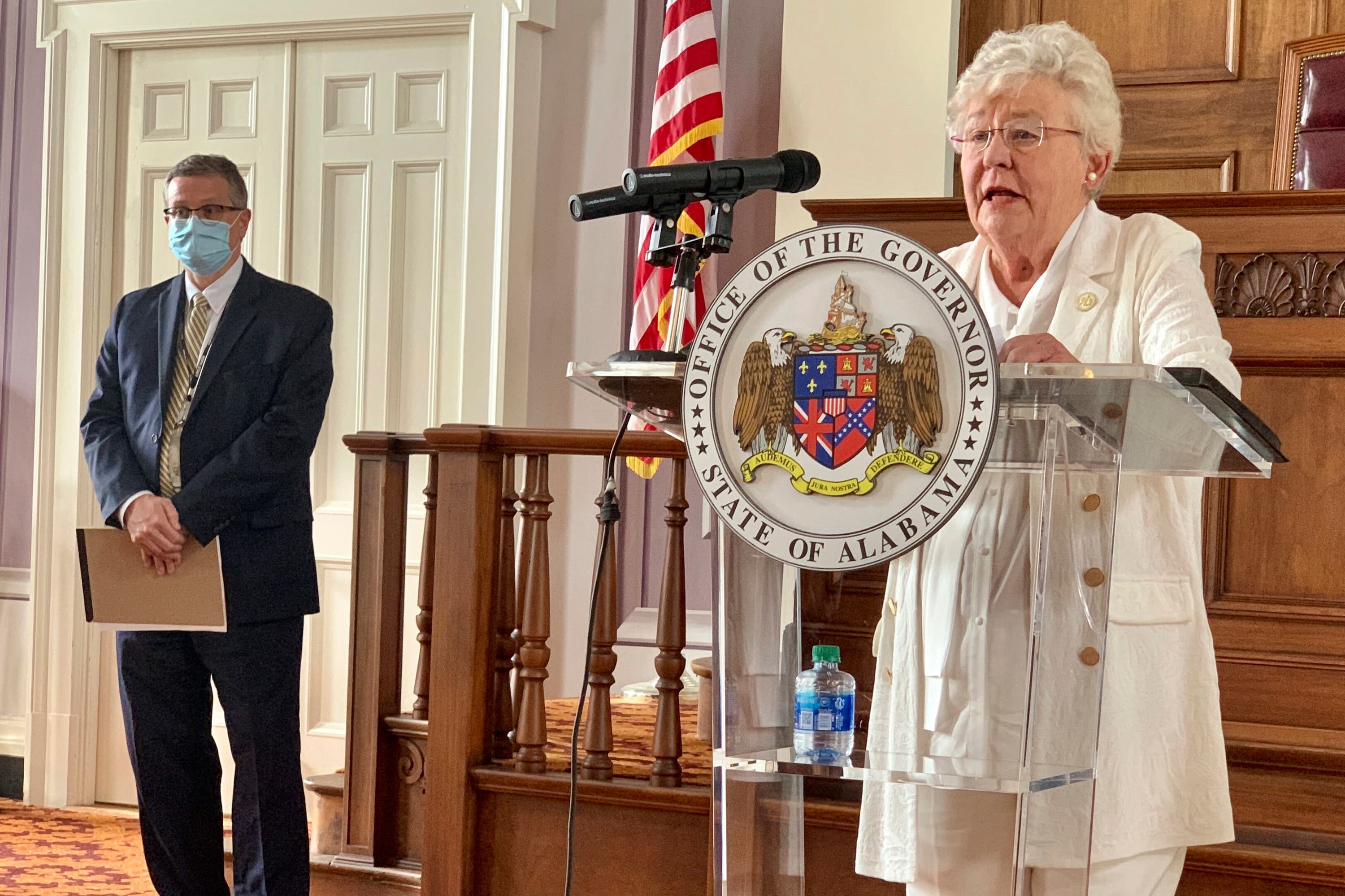 Scott Harris (left) and Governor Kay Ivey