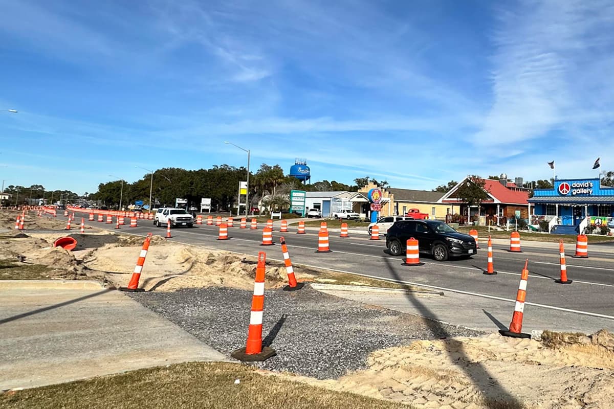 Businesses on the west side of Highway 59 were given gaps between barriers