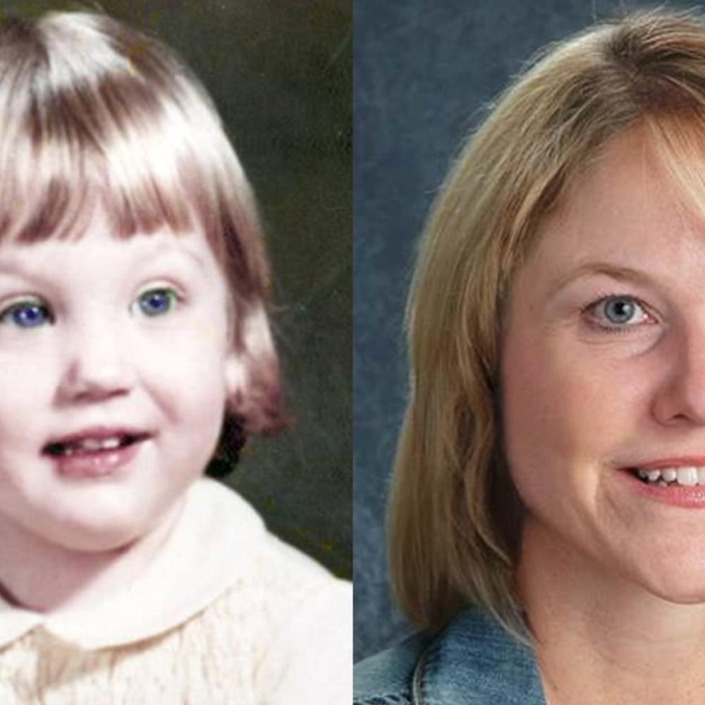 Christina Carter age 3 on left and generated image of what she may look like at the age of 50 Alabama News