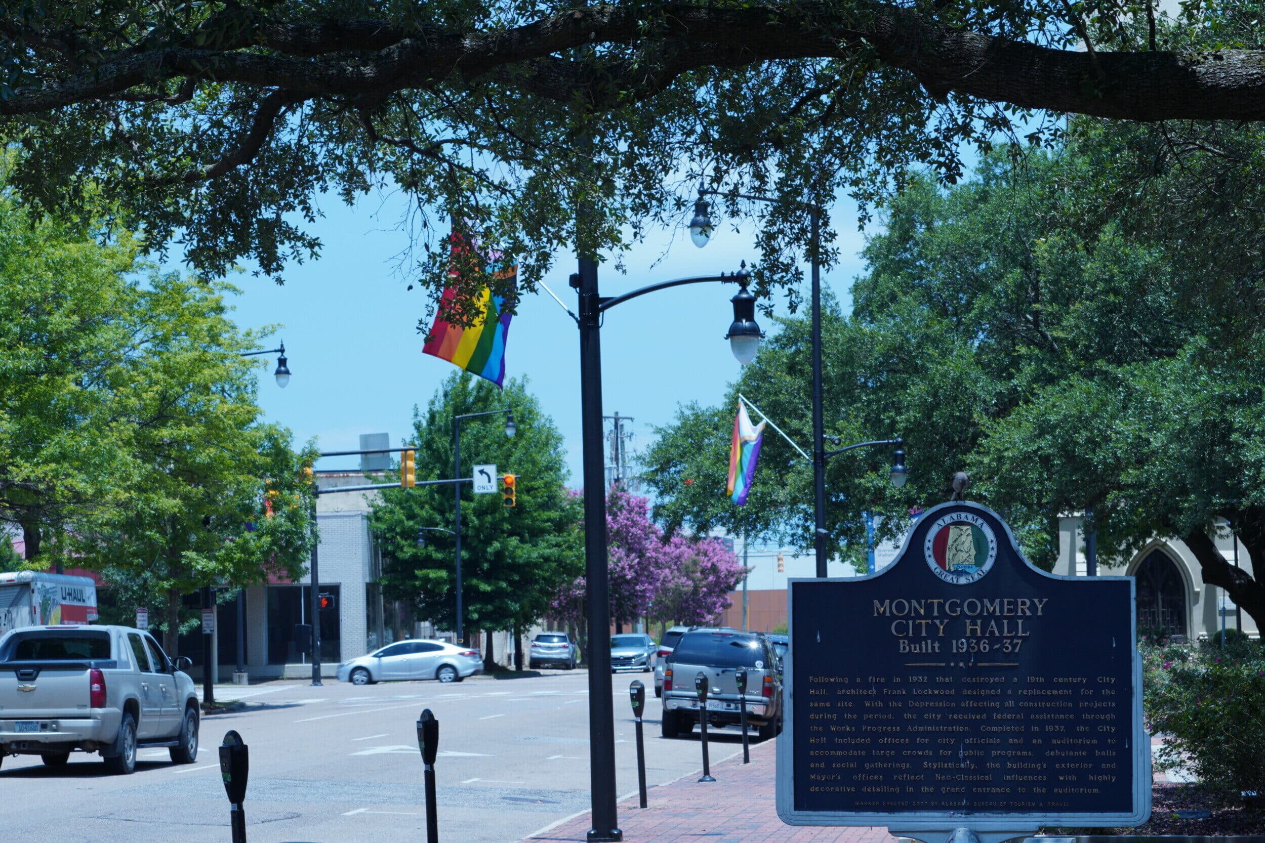 Montgomery City Hall Pride Flags