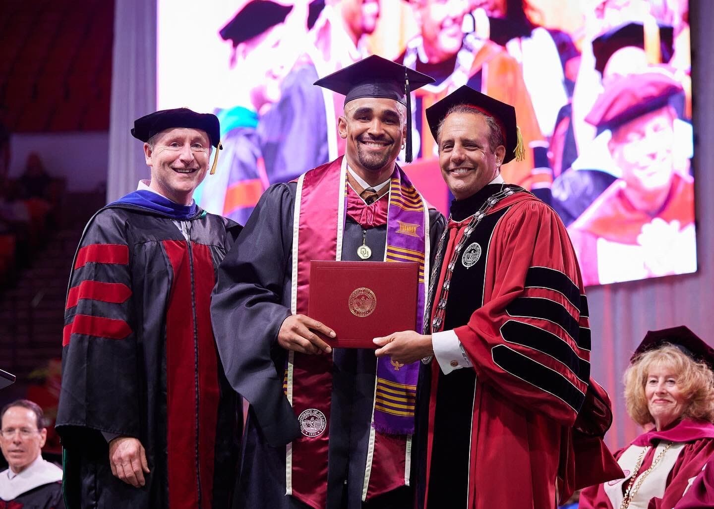 Eagles quarterback Jalen Hurts earns master's degree