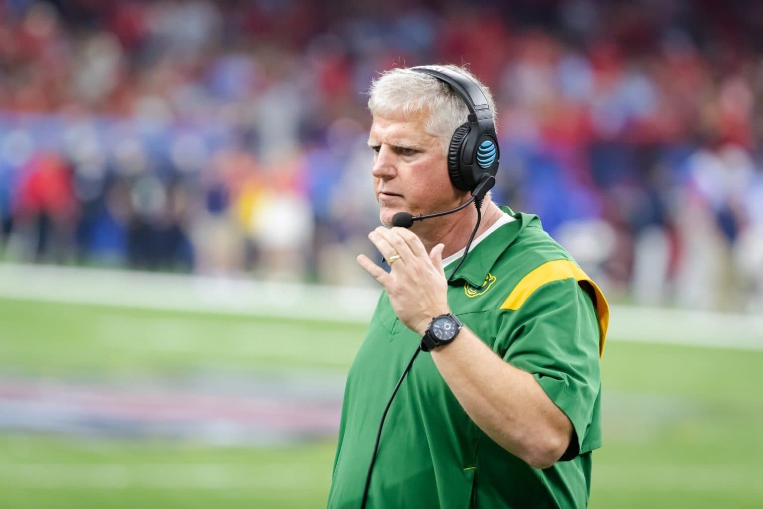 Baylor football defensive coordinator Ron Roberts on the sideline during the 2022 Allstate Sugar Bowl against the University of Mississippi on Jan. 1, 2022 Josh Wilson | Roundup