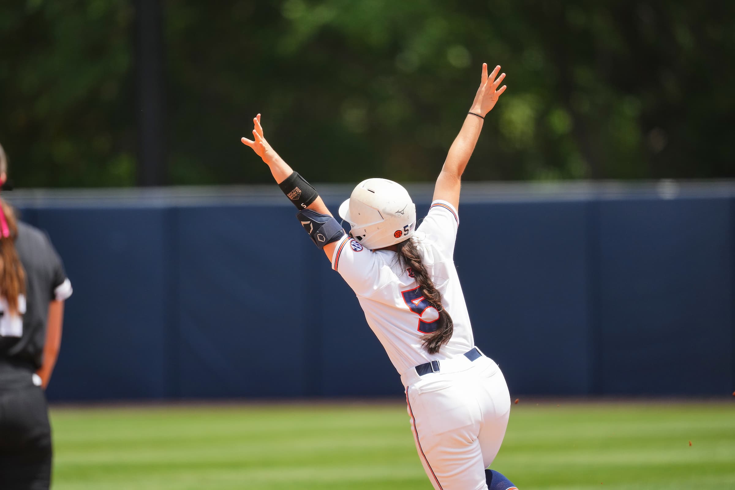 Lindsey Garcia (5) during the game between the Mississippi State Bulldogs and the #15 Auburn Tigers at Jane B. Moore Field in Auburn, AL on Sunday, May 7, 2023. Zach Bland/Auburn Tigers