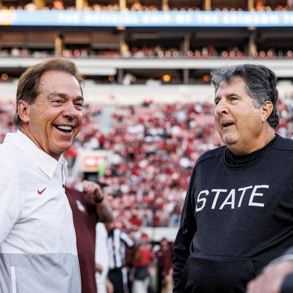 Nick Saban and Mike Leach Photo by Mississippi State Athletics Alabama News