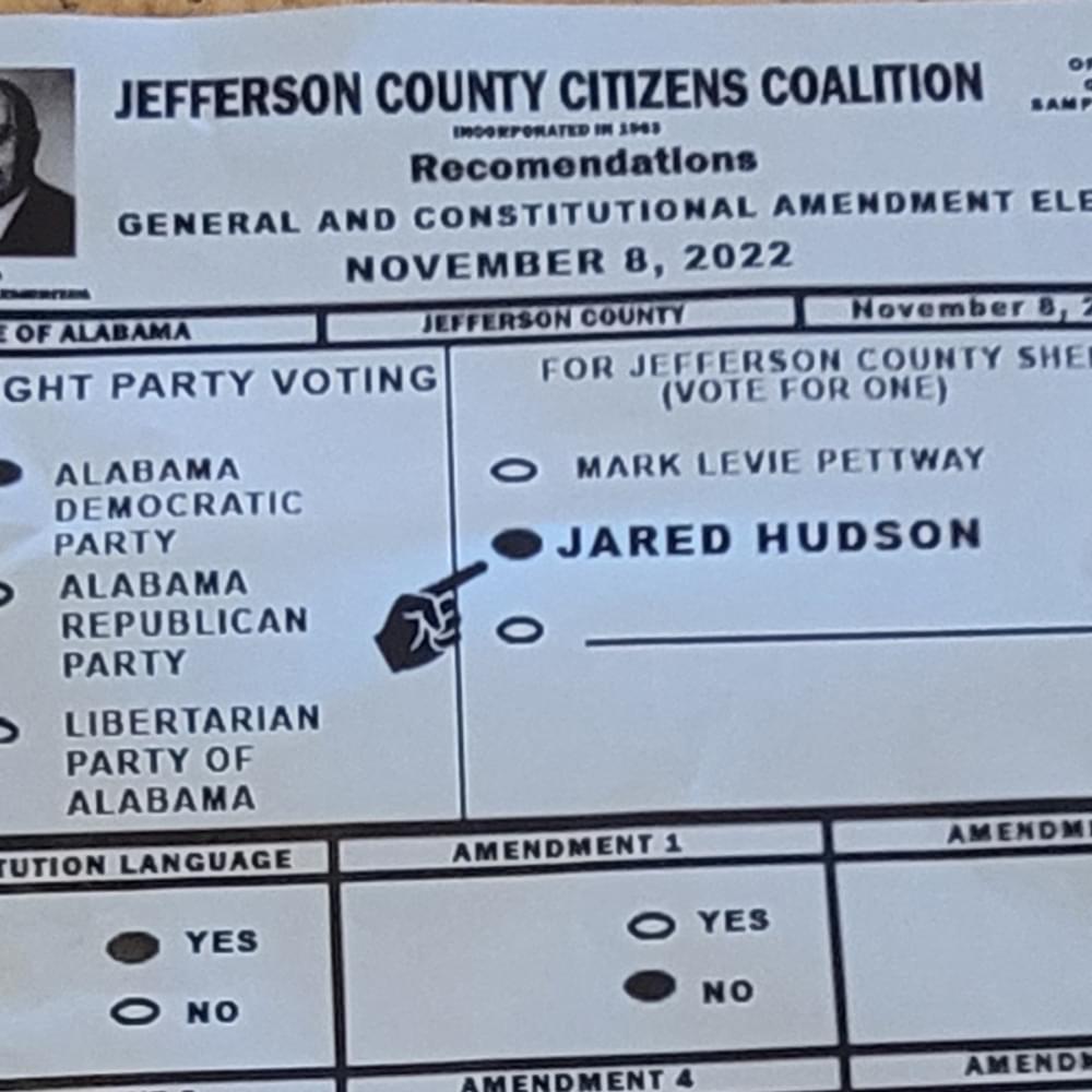 Sample Ballot Jefferson County Citizens Coalition Alabama News