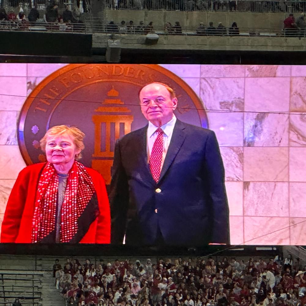 Shelby featured on the jumbotron at Bryant-Denny Stadium