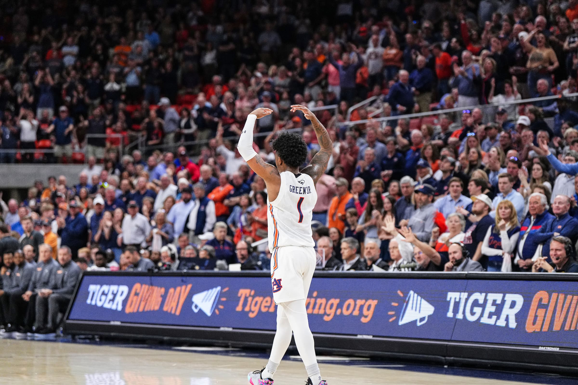 Wendell Green Jr. (1) during the game between the Tennessee Volunteers and the Auburn Tigers at Neville Arena in Auburn, AL on Saturday, Mar 4, 2023. Zach Bland/Auburn Tigers