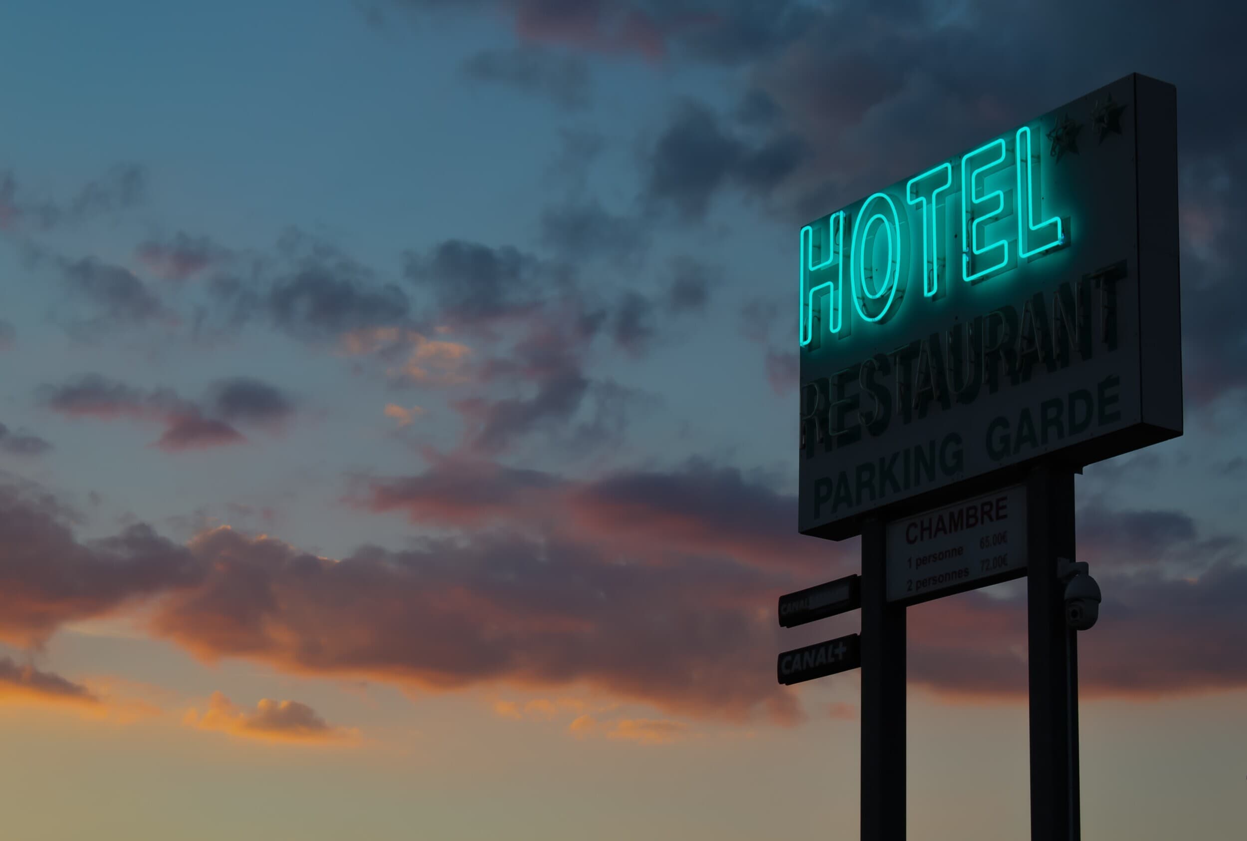 hotel neon sign