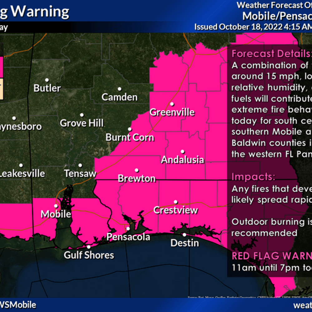 Red flag warning Alabama News