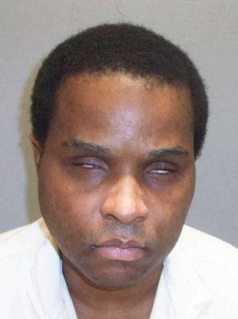 Texas Department of Criminal Justice photo of Andre Thomas, taken after he had gouged out both his eyes and eaten his left eye.
