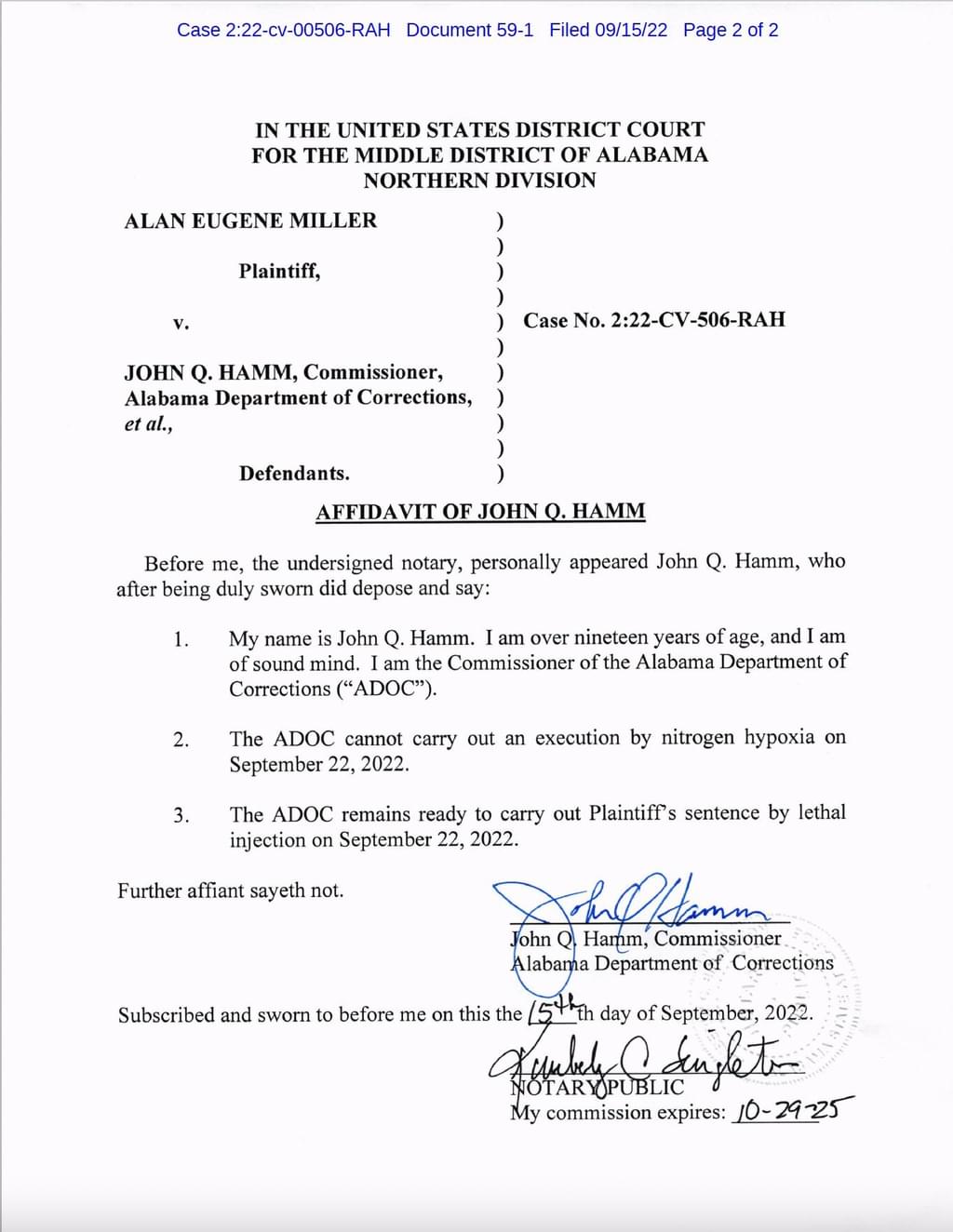 Alabama Prosecutors Float, Then Retreat From, Plan to Execute Alan Miller Using Untested Nitrogen Suffocation Procedure