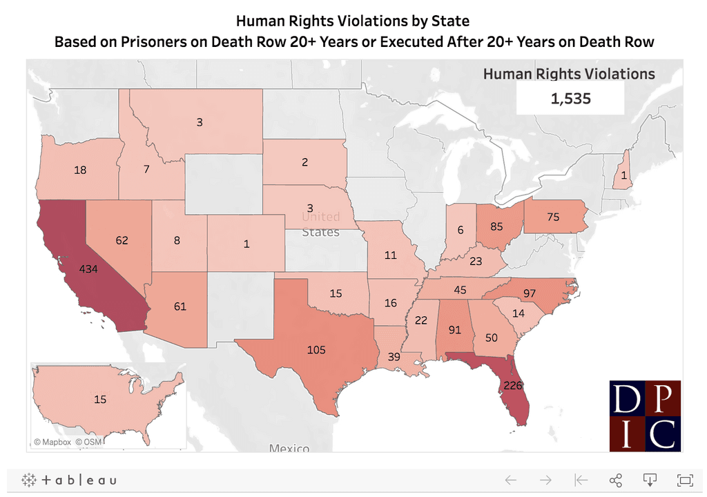 DPIC Report—At least 1,300 Prisoners are on U.S. Death Rows in Violation of U.S. Human Rights Obligations