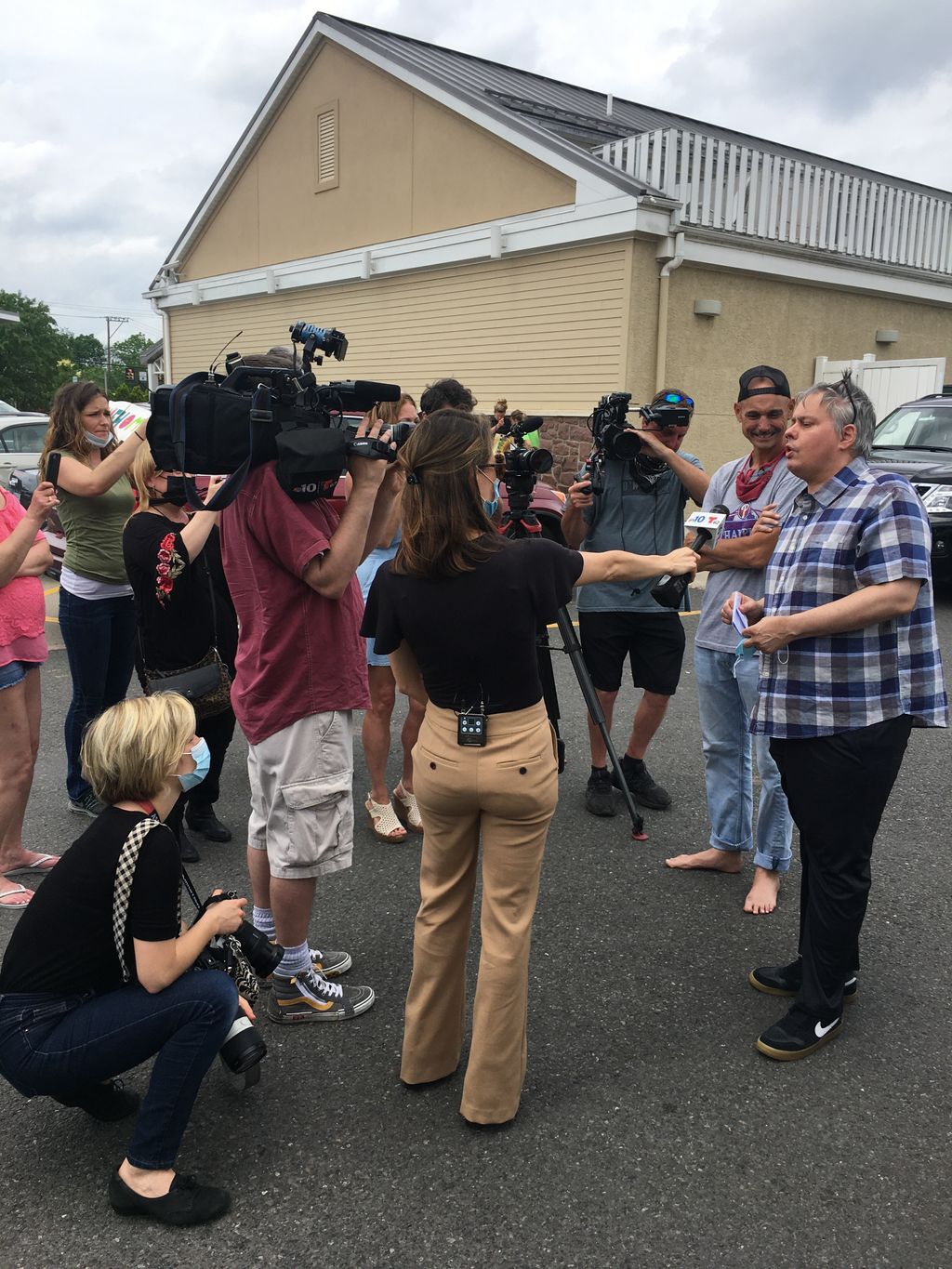 Walter Ogrod speaks to the media June 5, 2020, following his release from death row. To his immediate right is his brother, Greg Ogrod.