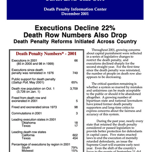 The Death Penalty in 2001: Year End Report