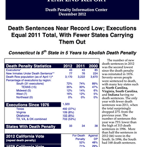 The Death Penalty in 2012: Year End Report