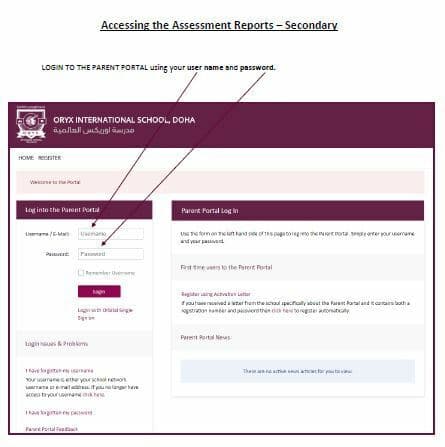 Secondary Accessing the Assessment reports 01