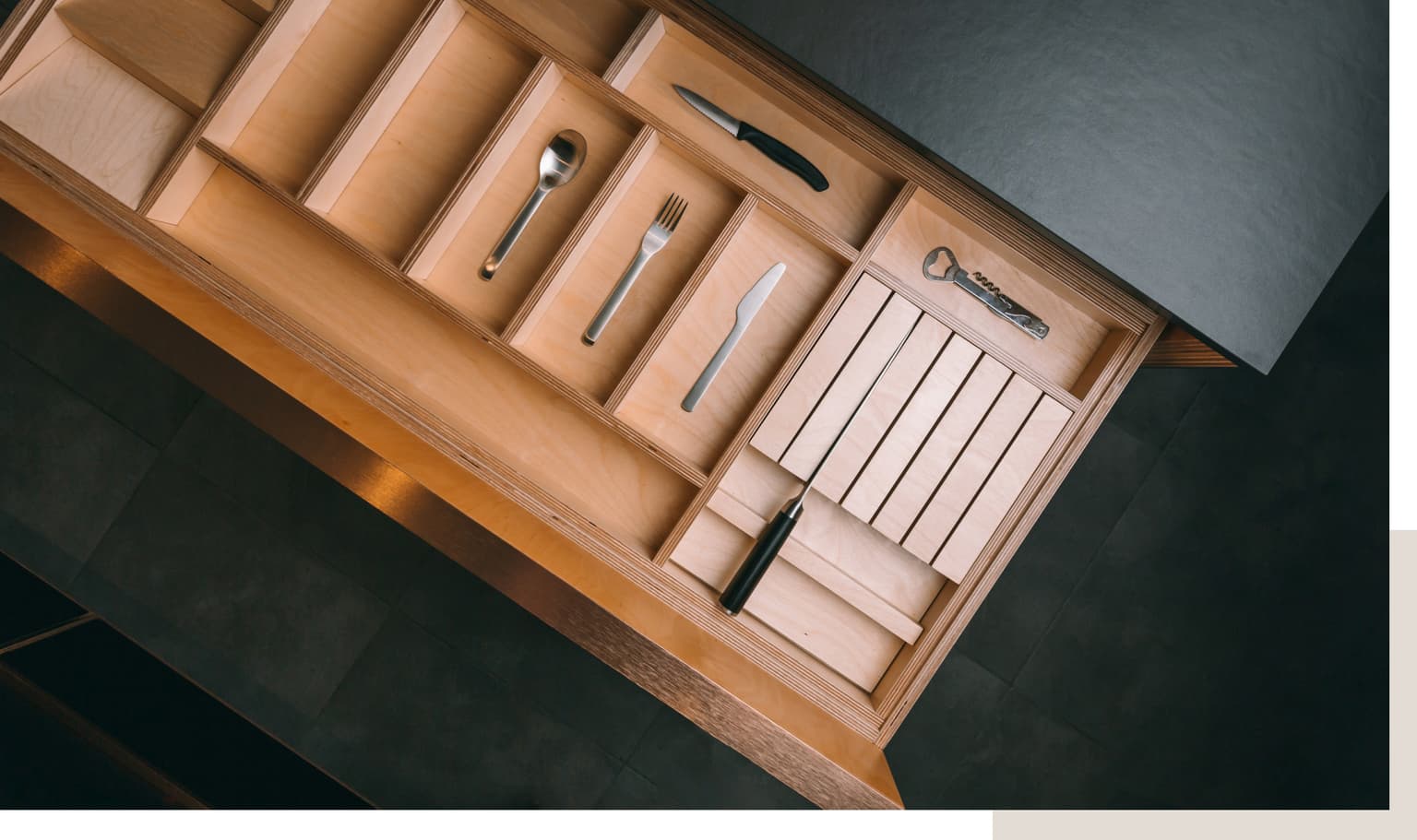 Swoon-worthy detailing on drawers and doors