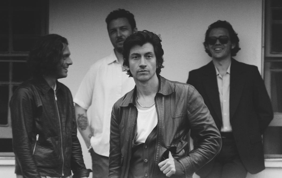 Arctic Monkeys monochrome band shot for "Body Paint"