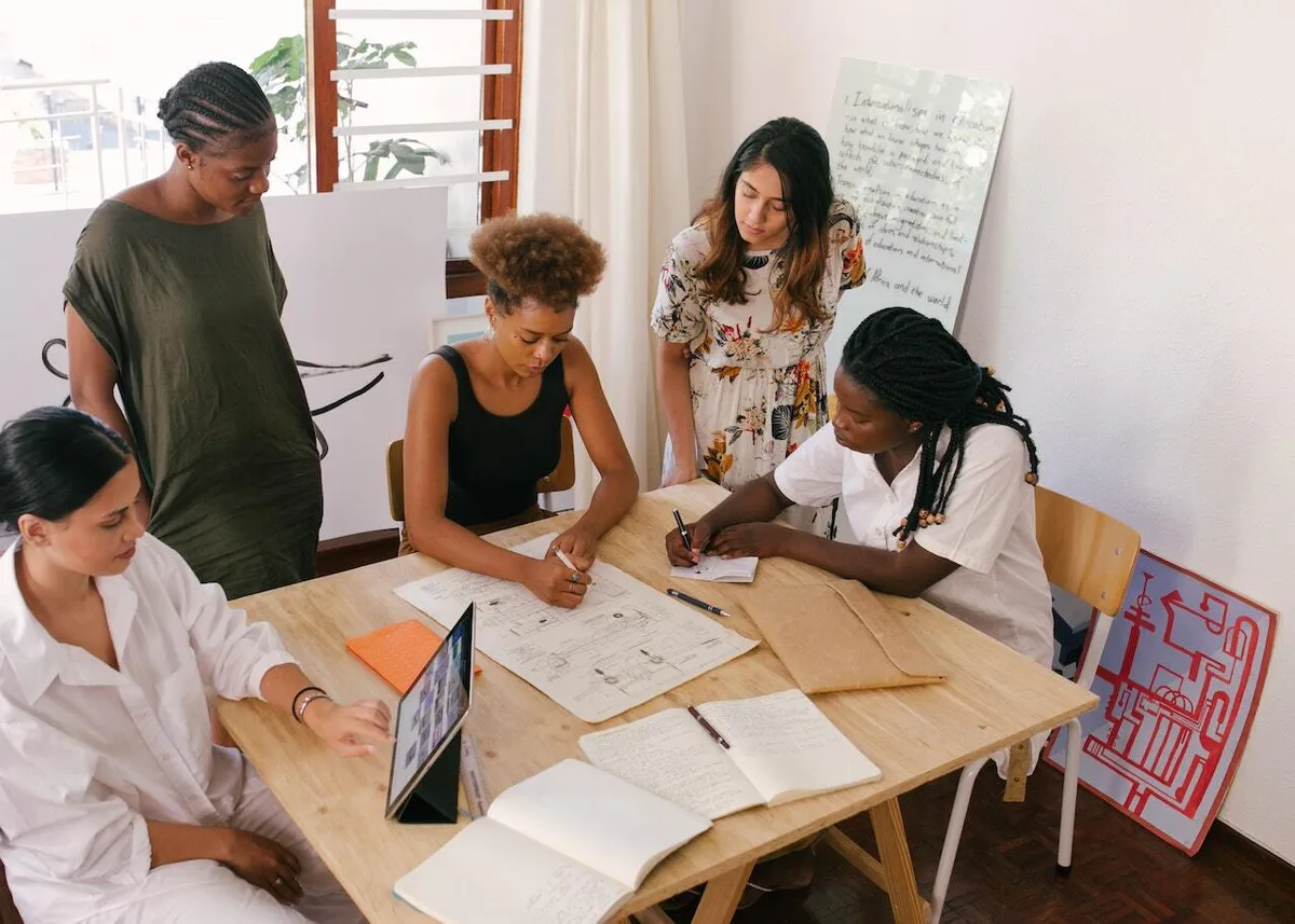 Creative team working round a table