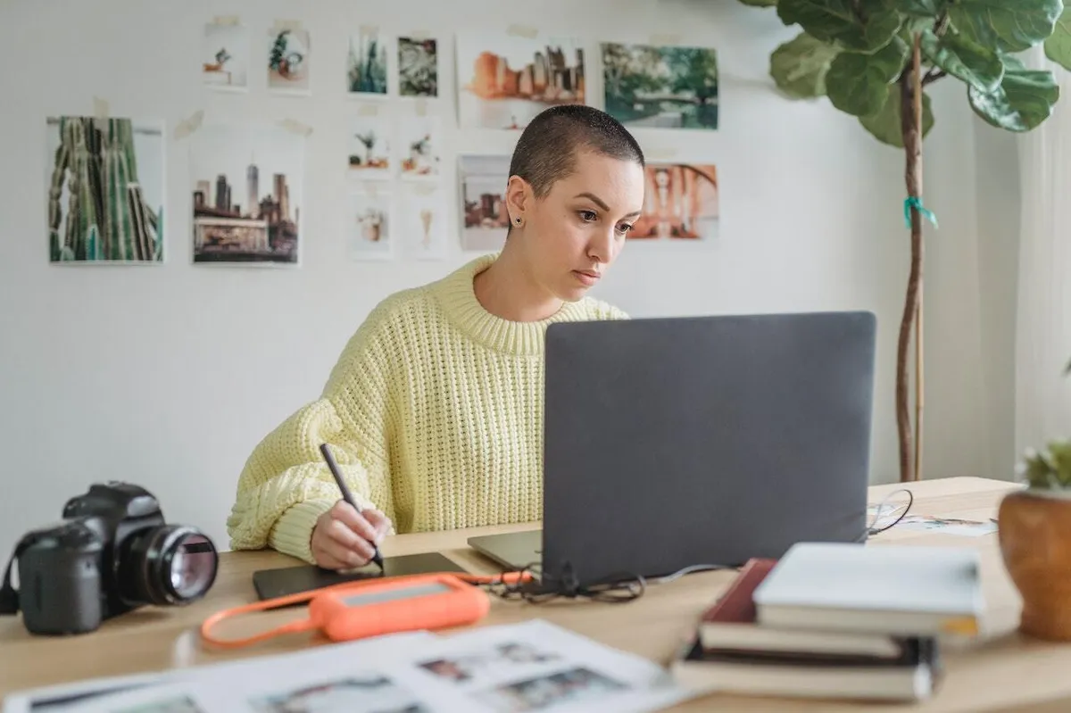 Designer working on a tablet